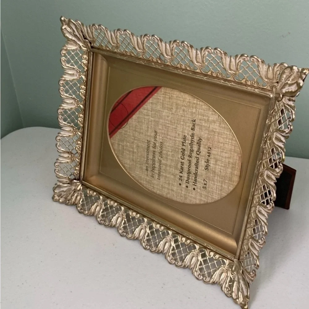 Vintage Metal Filigree Picture 24 karat